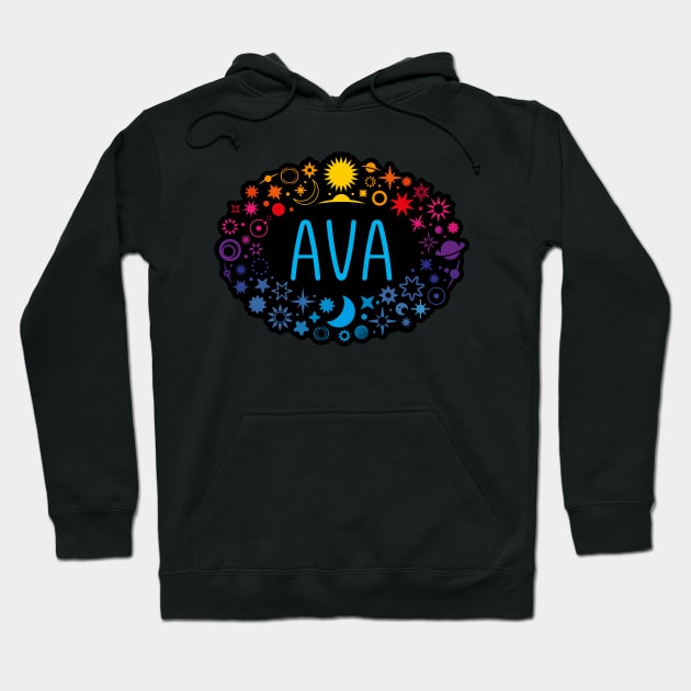 Ava name with stars Hoodie by WildMeART